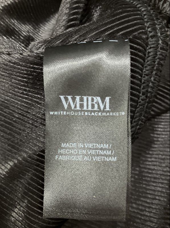 White House Black Market Women's Black Ribbed Runway Leggings NWT Sz 6