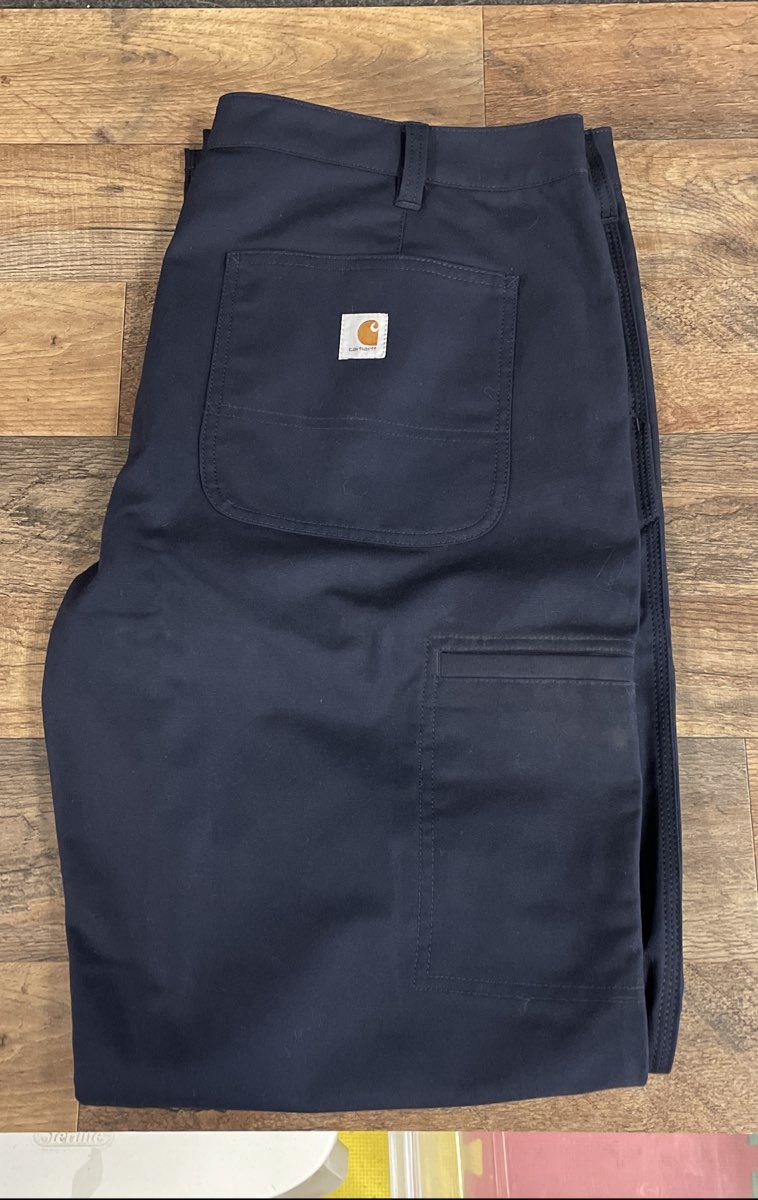Carhartt Women's Rugged Flex Canvas Work Pants Navy Blue 103104 NWT Sz 18 Tall