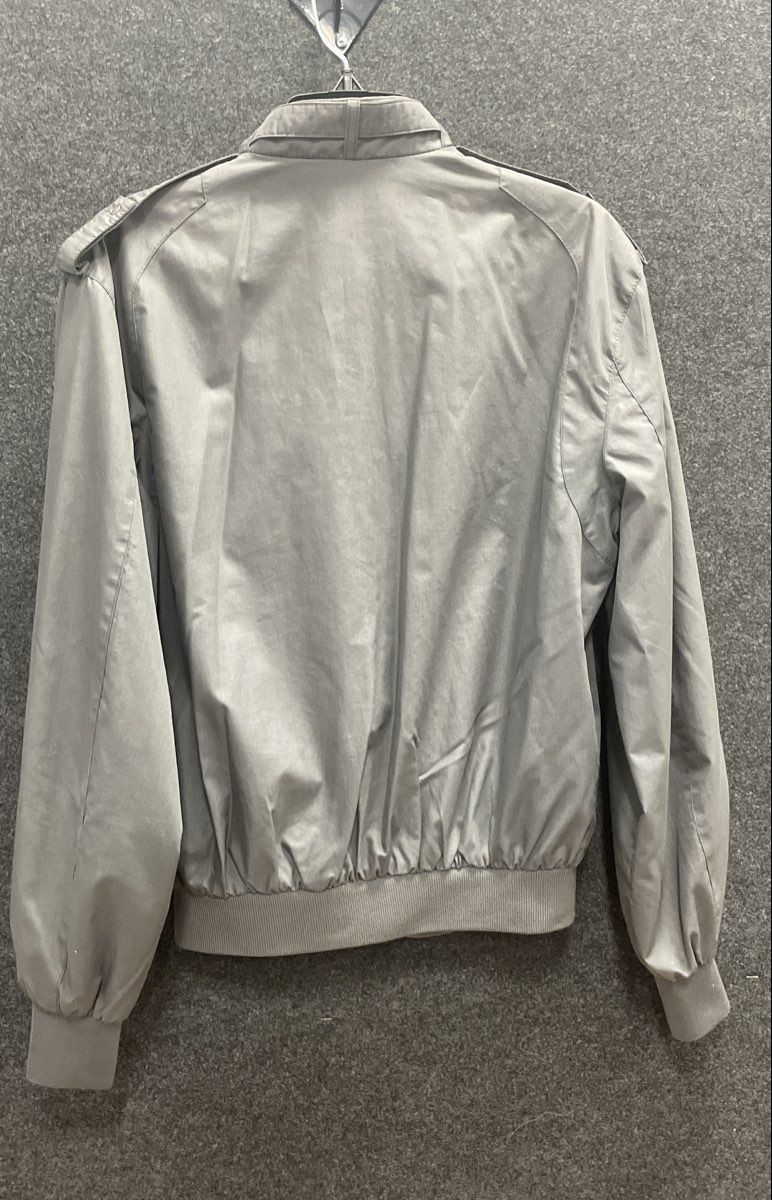 Vintage 80s Members Only Men's Gray Iconic Racer Jacket Epaulettes Sz 36