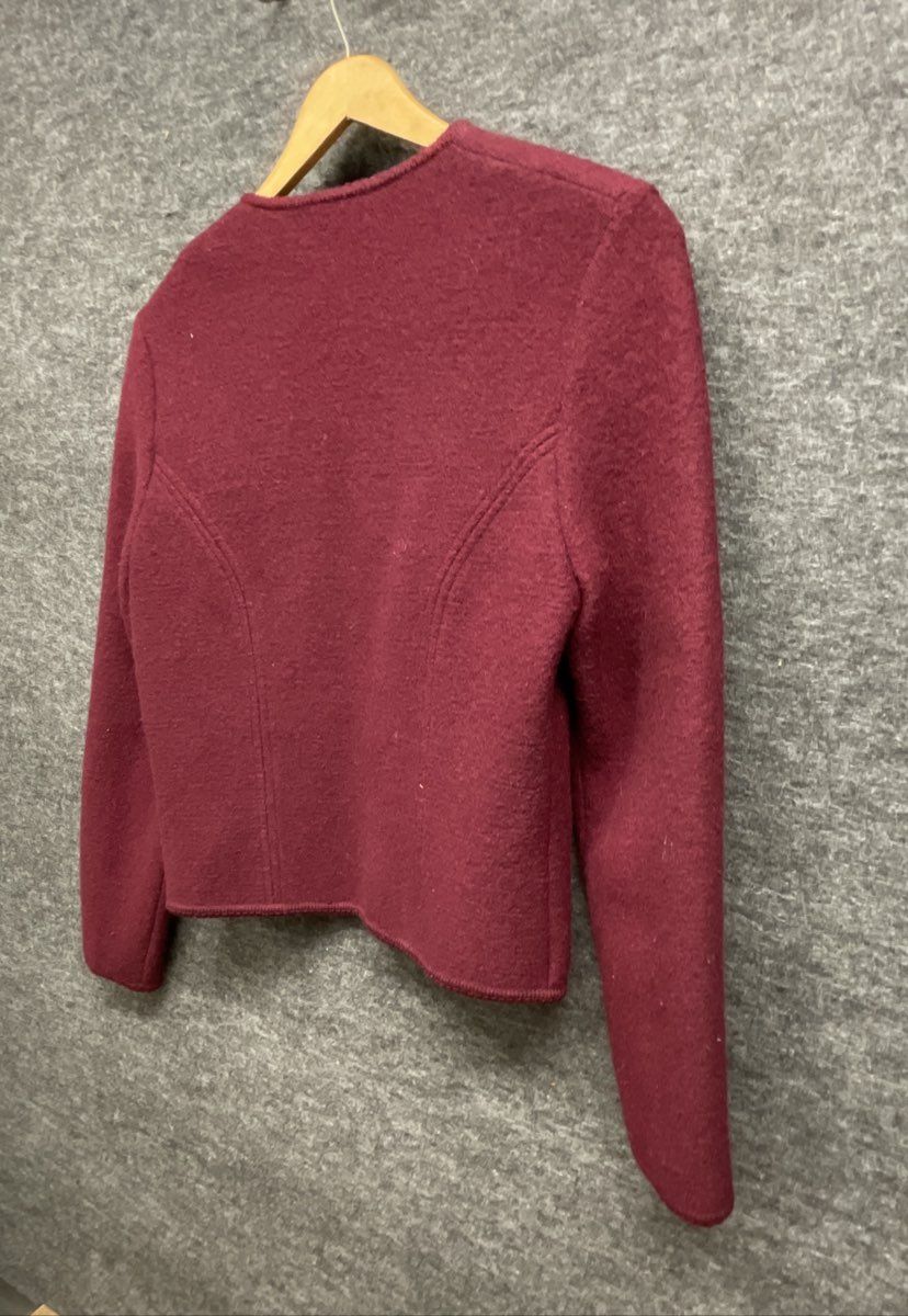 Vintage 90s Deans of Scotland Women's Purple Pure Wool Cardigan Sweater Sz 6
