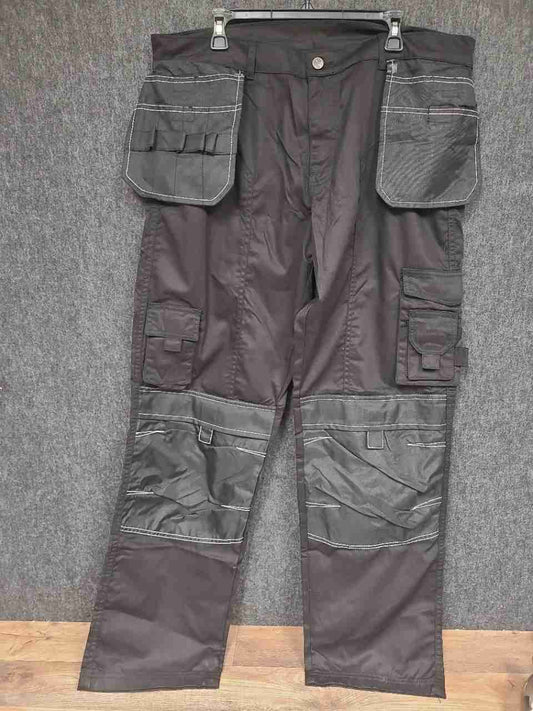 Craze Men's Black Multi-Pocket Workwear Holster Cargo Pants Size 40 Long