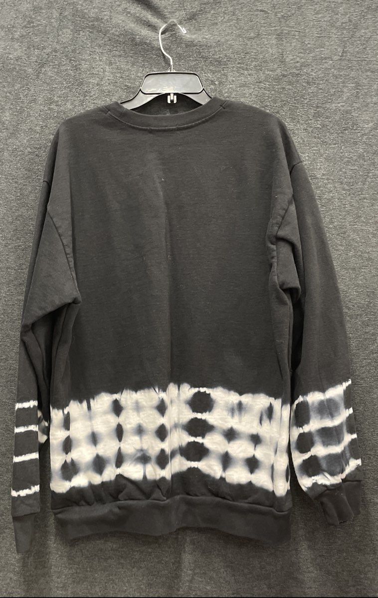 Talentless Men's Black White Tie Dye Crewneck Sweatshirt Cotton Size XL
