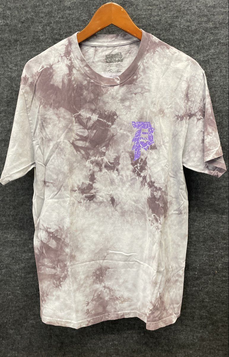 Primitive x Naruto Shippuden Men's Sasuke Anime Graphic Tie Dye T-Shirt Sz M