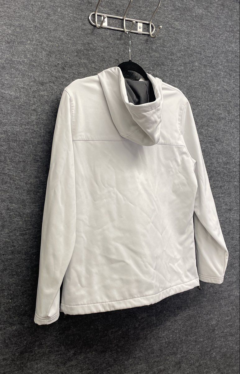 New Balance Women's Gray Softshell Hooded Full Zip Active Jacket Sz XL
