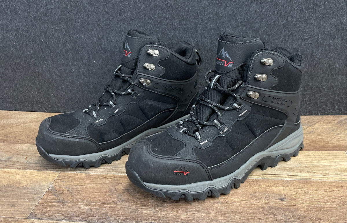 Nortiv8 JS19004M Waterproof Mid Hiking Boots Black Men's Size 8.5