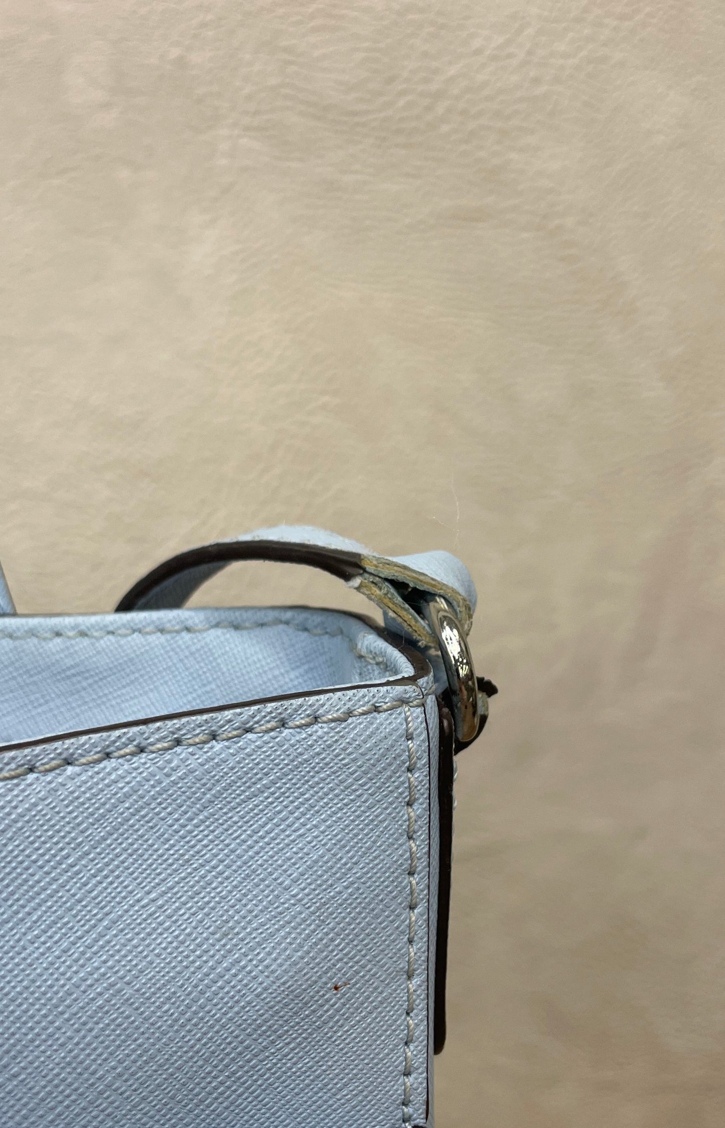 Michael Kors Baby Blue Saffiano Leather Crossbody Bag Silver Hardware