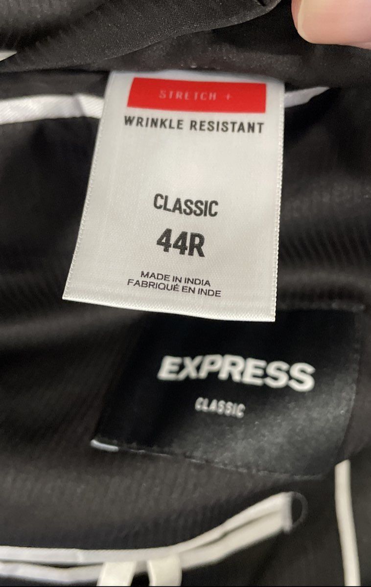 Express Men's Black Tuxedo Jacket Stretch Classic Wrinkle Resist Sz 44R NWT