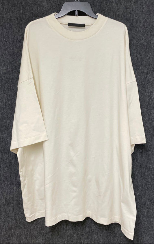 Fear of God Essentials Men's Cream Crewneck T-Shirt Boxy Logo Sz XXL