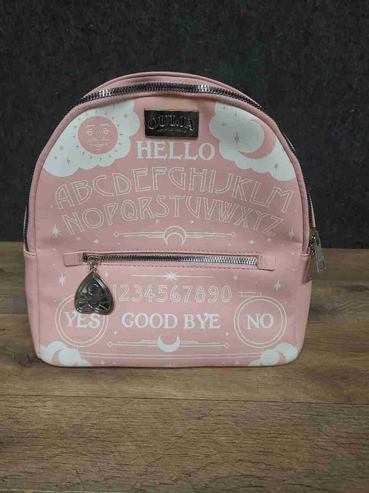 Ouija Pink Planchette Mini Backpack Board Game Graphic Silver Hardware