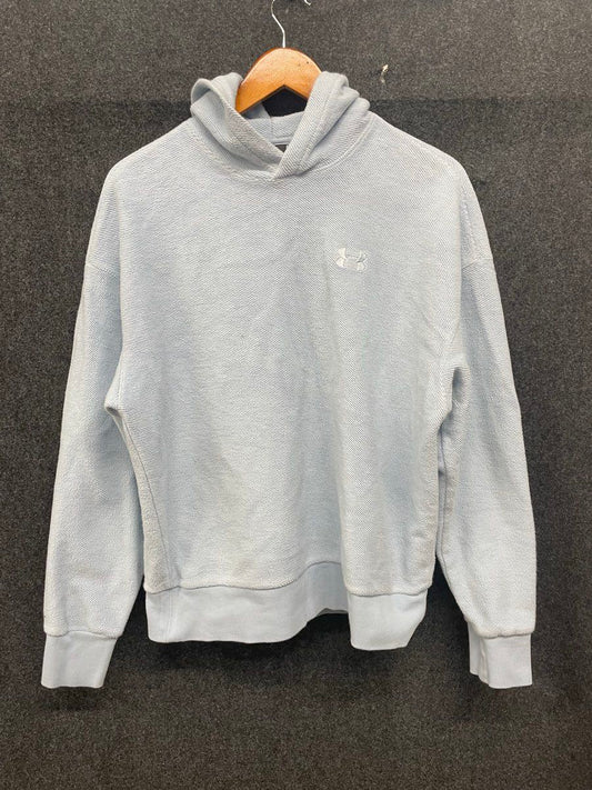 Under Armour Men's Light Blue Textured Knit Pullover Hoodie Sz M