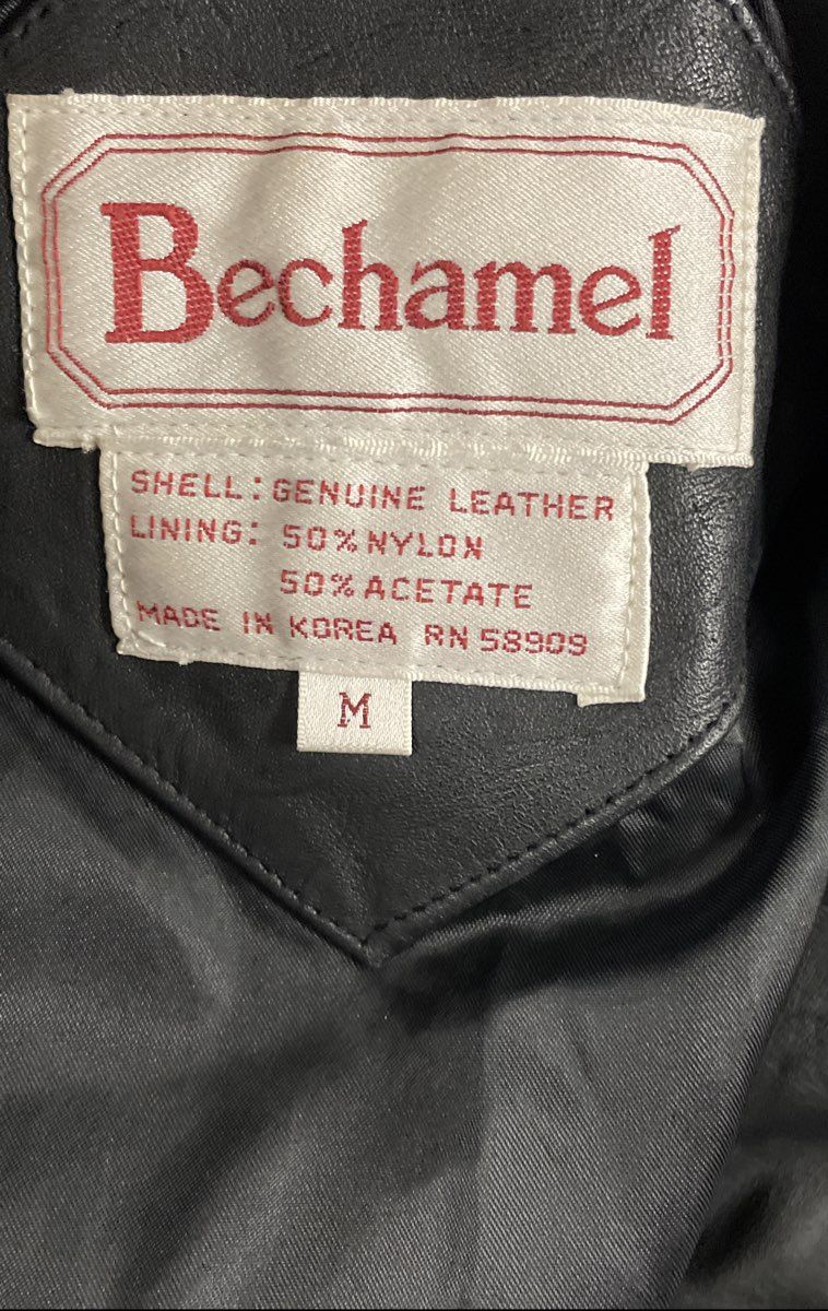 Vintage 90s Bechamel Women's Black Genuine Leather Oversized Blazer Jacket Sz M