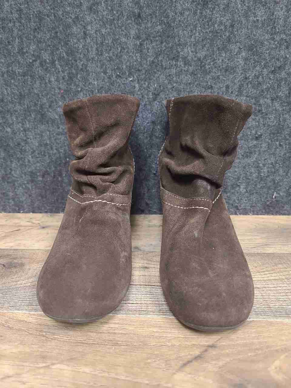 Pikolinos Turin 760-7973B Brown Suede Slouch Ankle Boots Women's Size 39