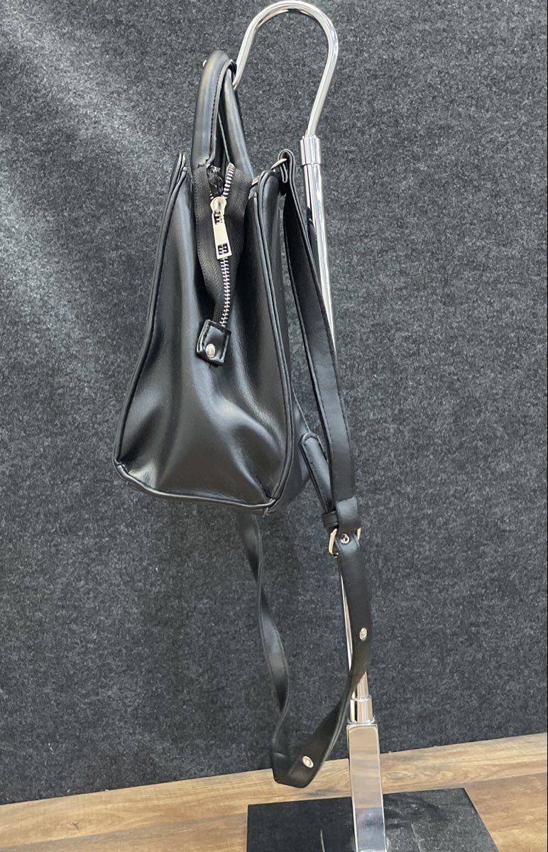 Michel Germain Paris Black Leather Satchel Handbag Shoulder Bag Crossbody