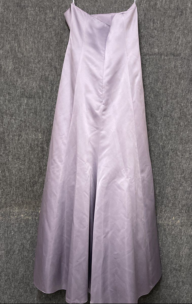 Mori Lee Women's Lavender Satin Strapless Gown Embroidered Beaded Shawl Sz 10