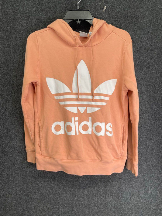 Adidas Women's Pullover Hoodie Peach Originals Trefoil Logo Graphic Sz S