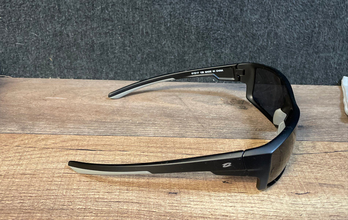 Rivbos Men's Sport Sunglasses Black Wrap Frame RB861 61-17-128 With Case