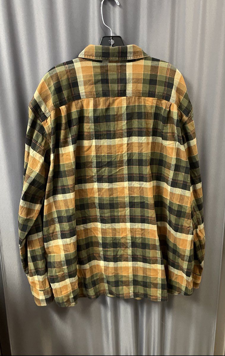 Carhartt Men's Brown Green Plaid Rugged Flex Relaxed Fit Flannel Shirt Sz 3XL