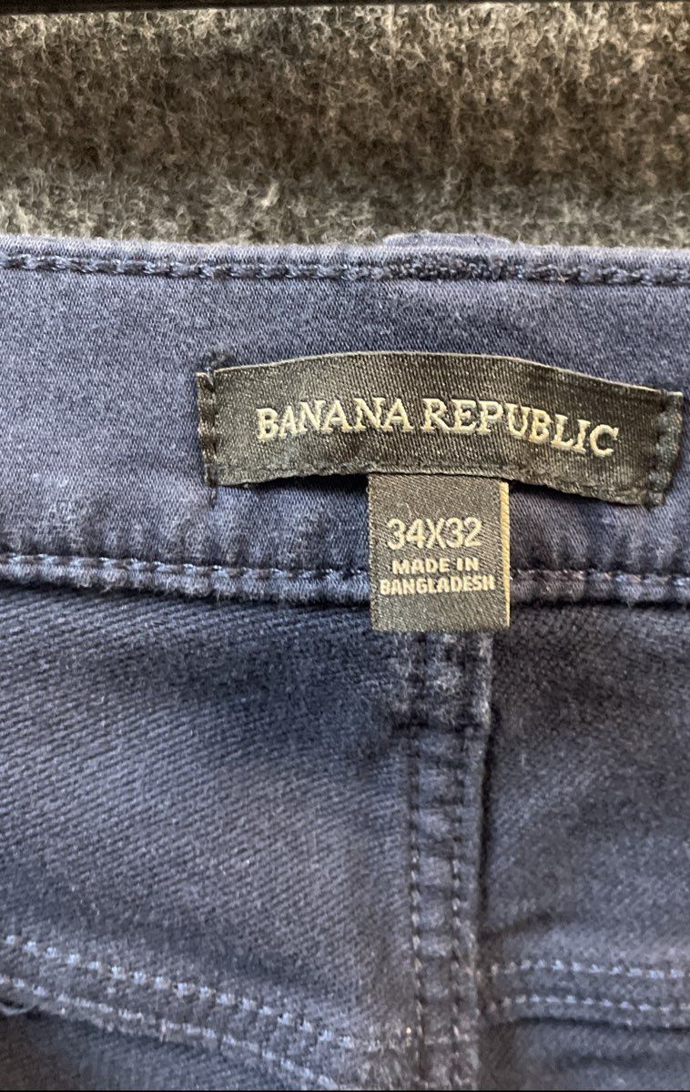 Banana Republic Men's Navy Blue 5-Pocket Stretch Twill Pants Sz 34x32
