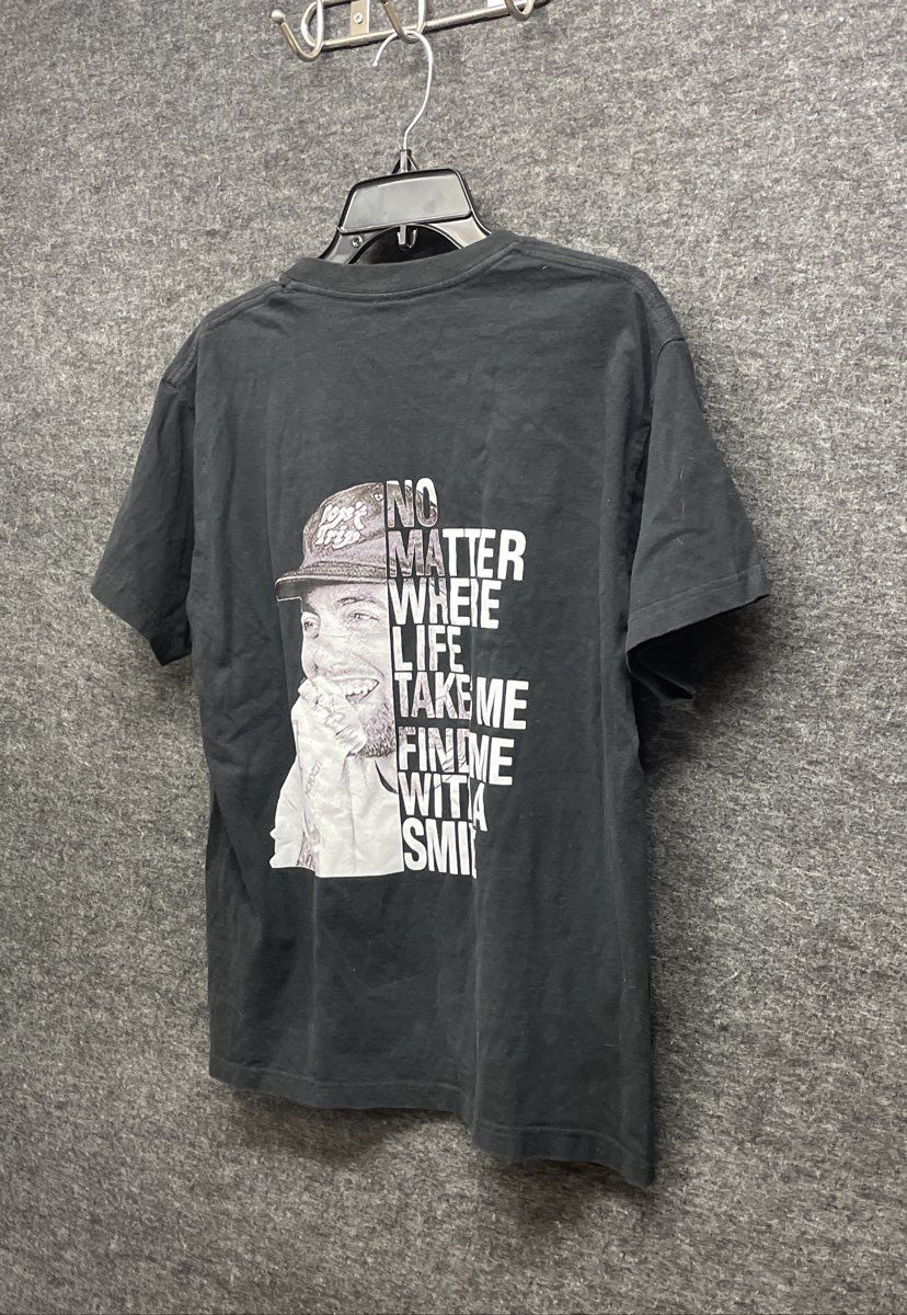 Mac Miller Best Day Ever Smile Quote Graphic T-Shirt Black Sz M
