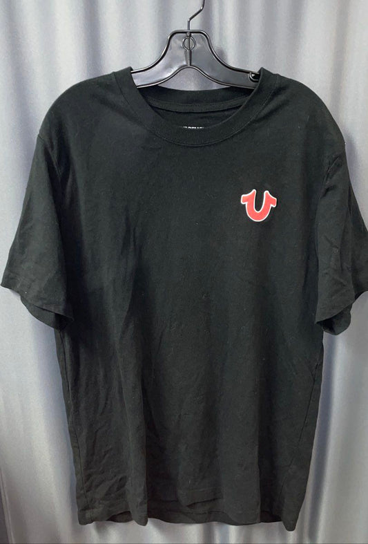 True Religion Men's Black Graphic T-Shirt Buddha Guitar Horseshoe Logo XL