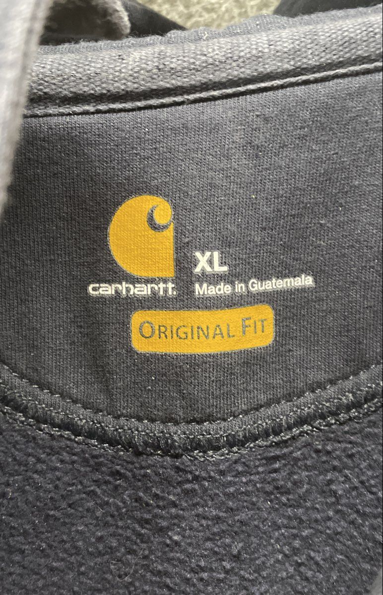 Carhartt Rain Defender Quarter Zip Hoodie Blue Original Fit Heavyweight Sz XL