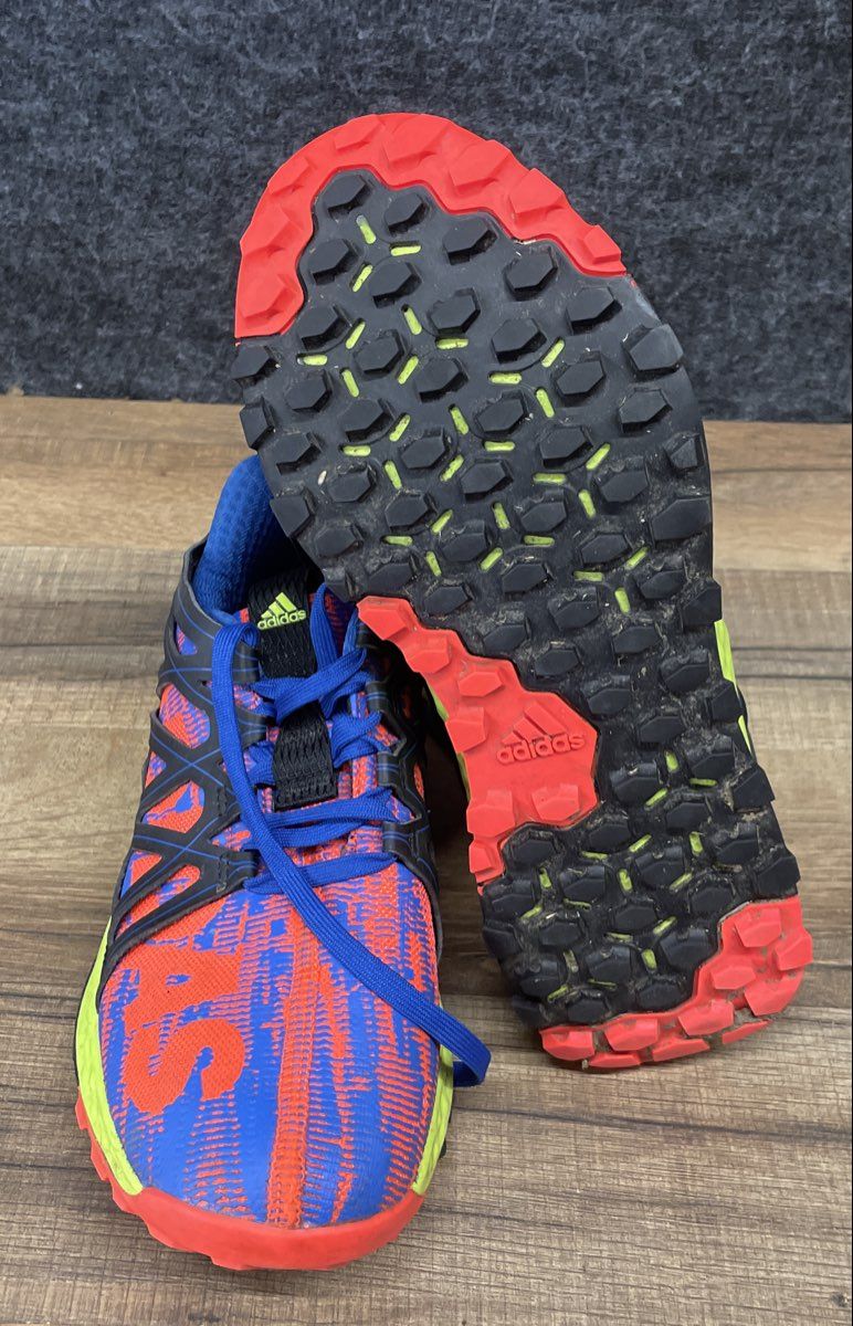 Adidas Vigor Bounce Blue Orange Lime Kids Trail Running Sneakers Size 3.5