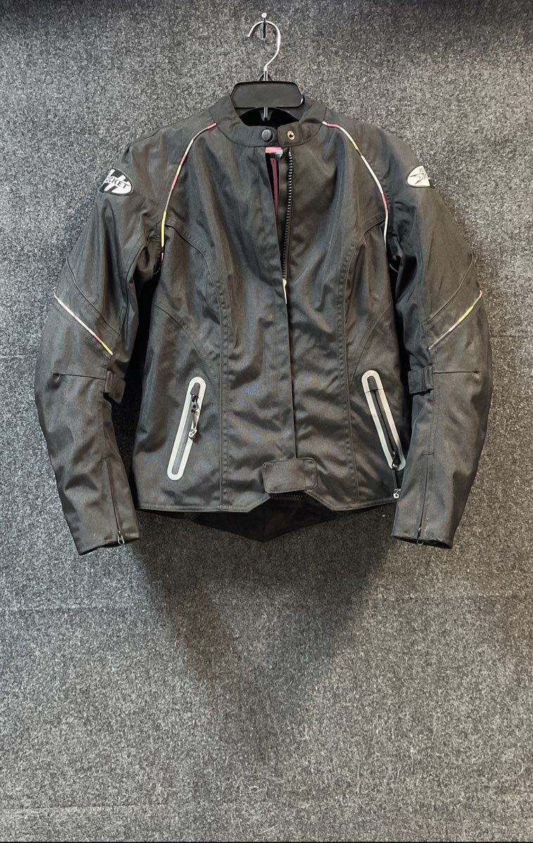 Joe Rocket Women's Motorcycle Jacket Black Pink Trim Adjustable Straps Sz S