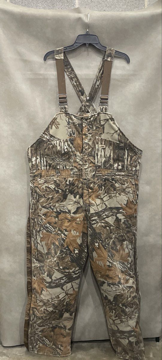 Duxbak Men's Vintage 90s Camo Insulated Bib Overalls Hunting USA Sz XL