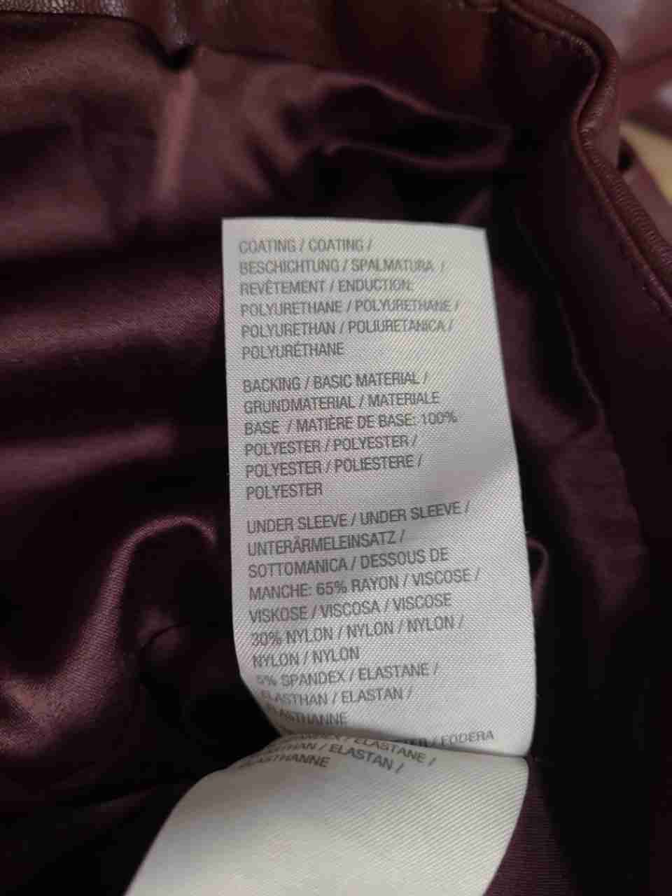 G.I.L.I. Women's Burgundy Faux Leather Peplum Moto Jacket Zip Front Size 8