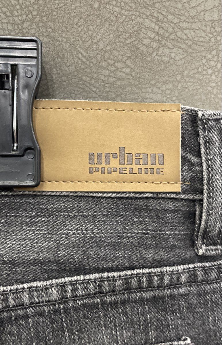 Urban Pipeline Men's Grey Slim Straight Faded Washed Cotton Jeans Size 34x34