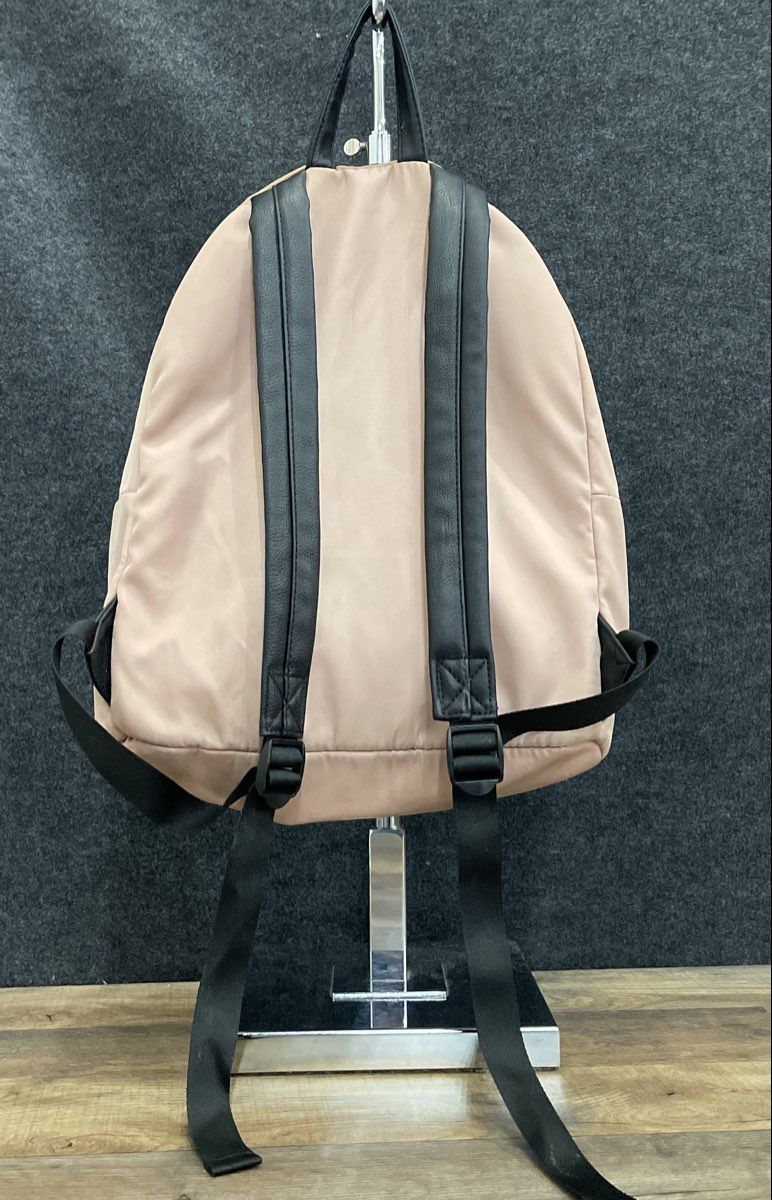 Steve Madden Pink Fabric Backpack Large Logo Gold Hardware
