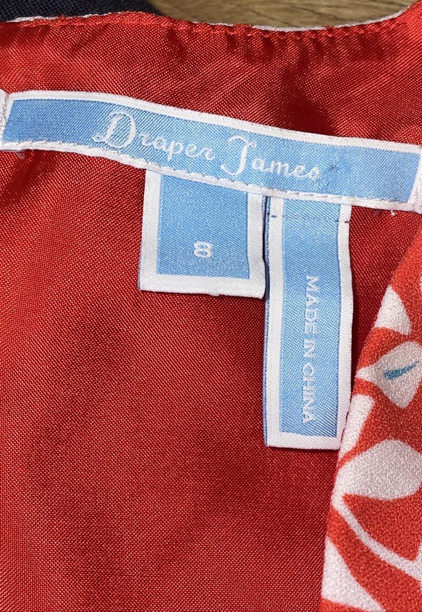 Draper James Women's Orange Floral Ruffle Bell Sleeve Shift Dress SPR 19 Sz 8