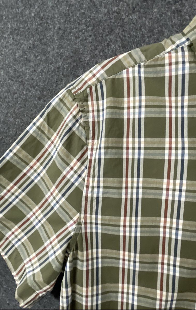 Levi's Men's Standard Fit Shirt Green Plaid Short Sleeve One Pocket Sz M