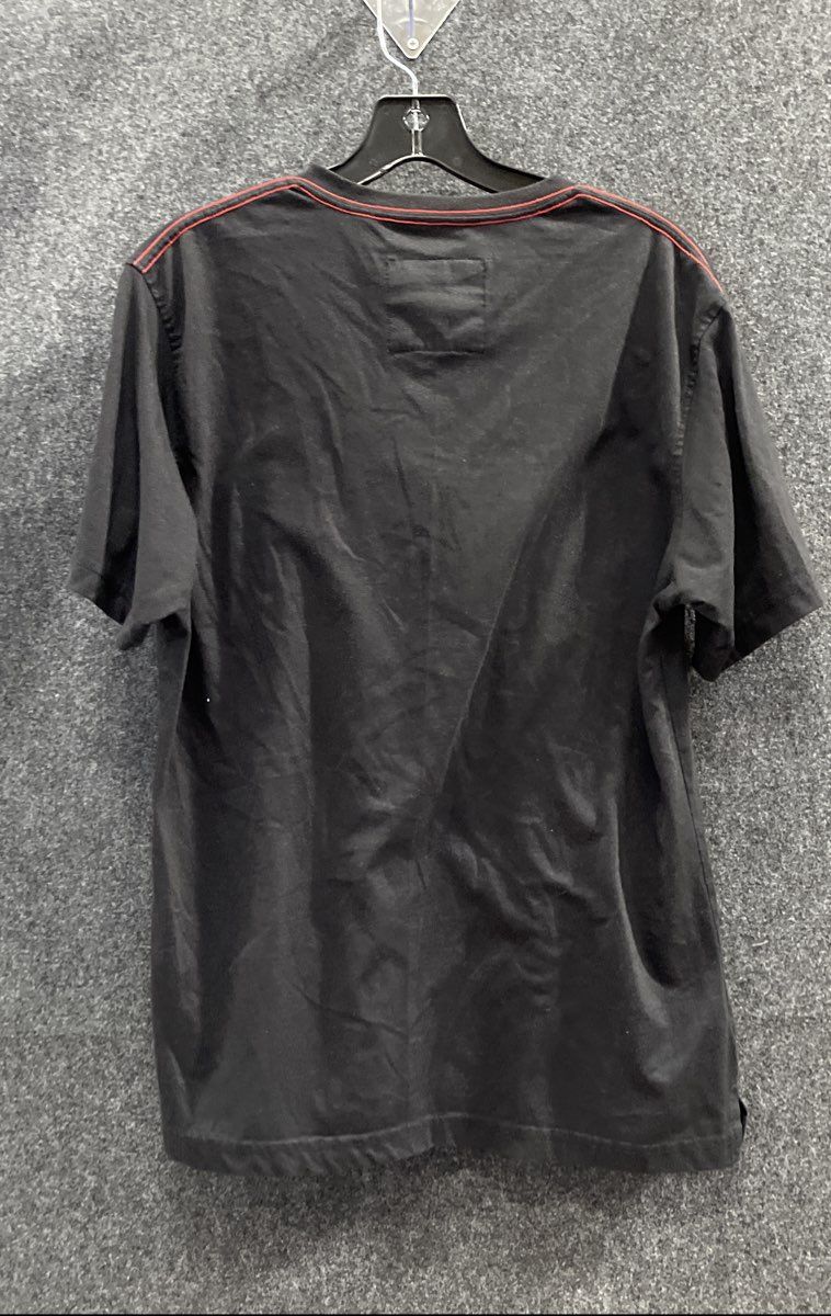 Original Apparel Company Men's Black Fire Tape Graphic V-Neck Tee Size L