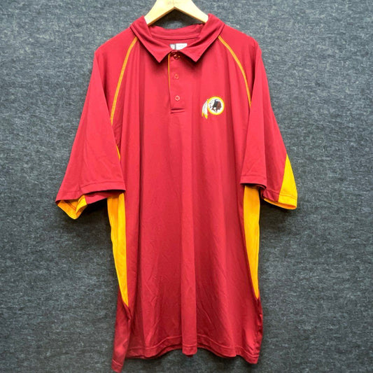 NFL Team Apparel Men's Washington Redskins Polo Shirt Red Embroidered Sz 3XL