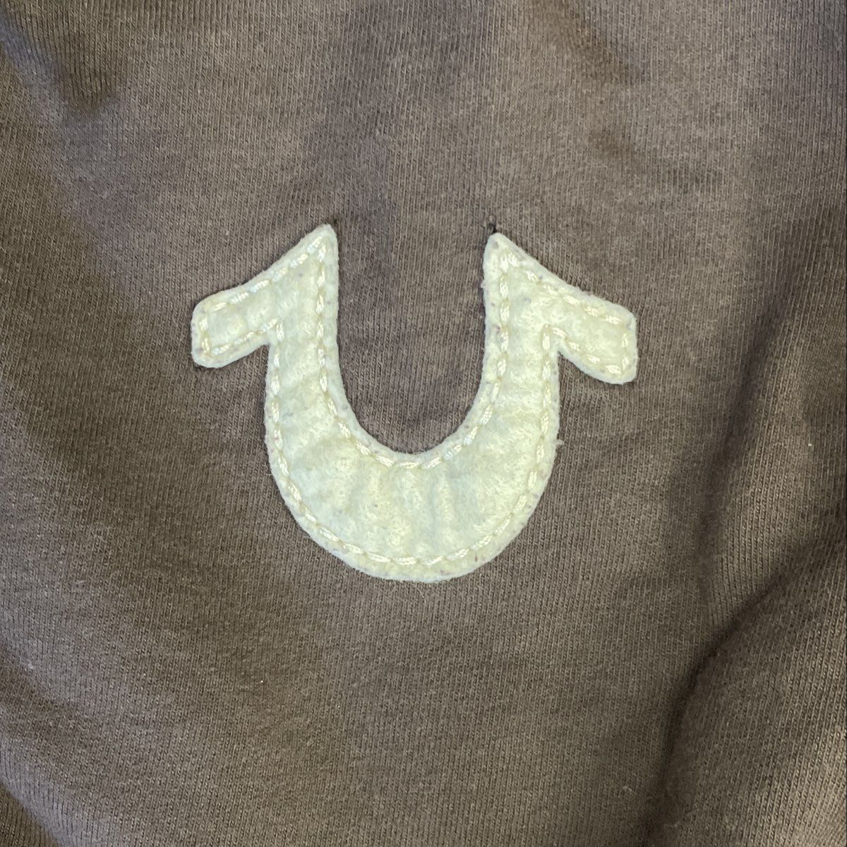 Vintage Y2K True Religion Men's Brown Zip Track Sweatshirt White Stitch Sz L