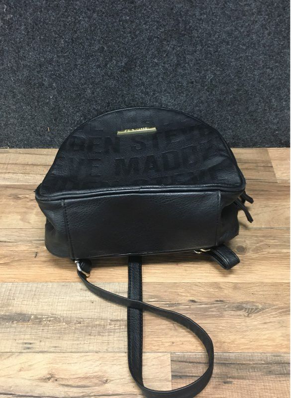 Steve Madden Pebbled Faux Leather Embossed Logo Mini Backpack Gold Hardware
