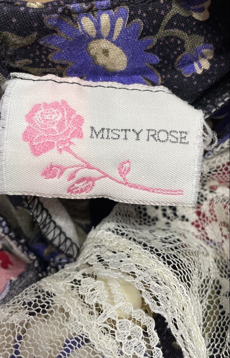 Vintage 90s Misty Rose Floral Lace Collar Prairie Dress Made in USA Girls Sz 12