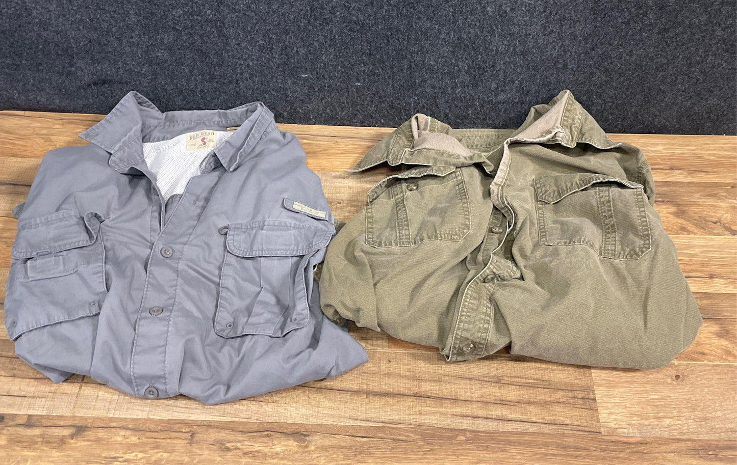 RedHead Men's Button Up Shirt Lot 2 Gray Short Sleeve Olive Long Sleeve Sz 2XL