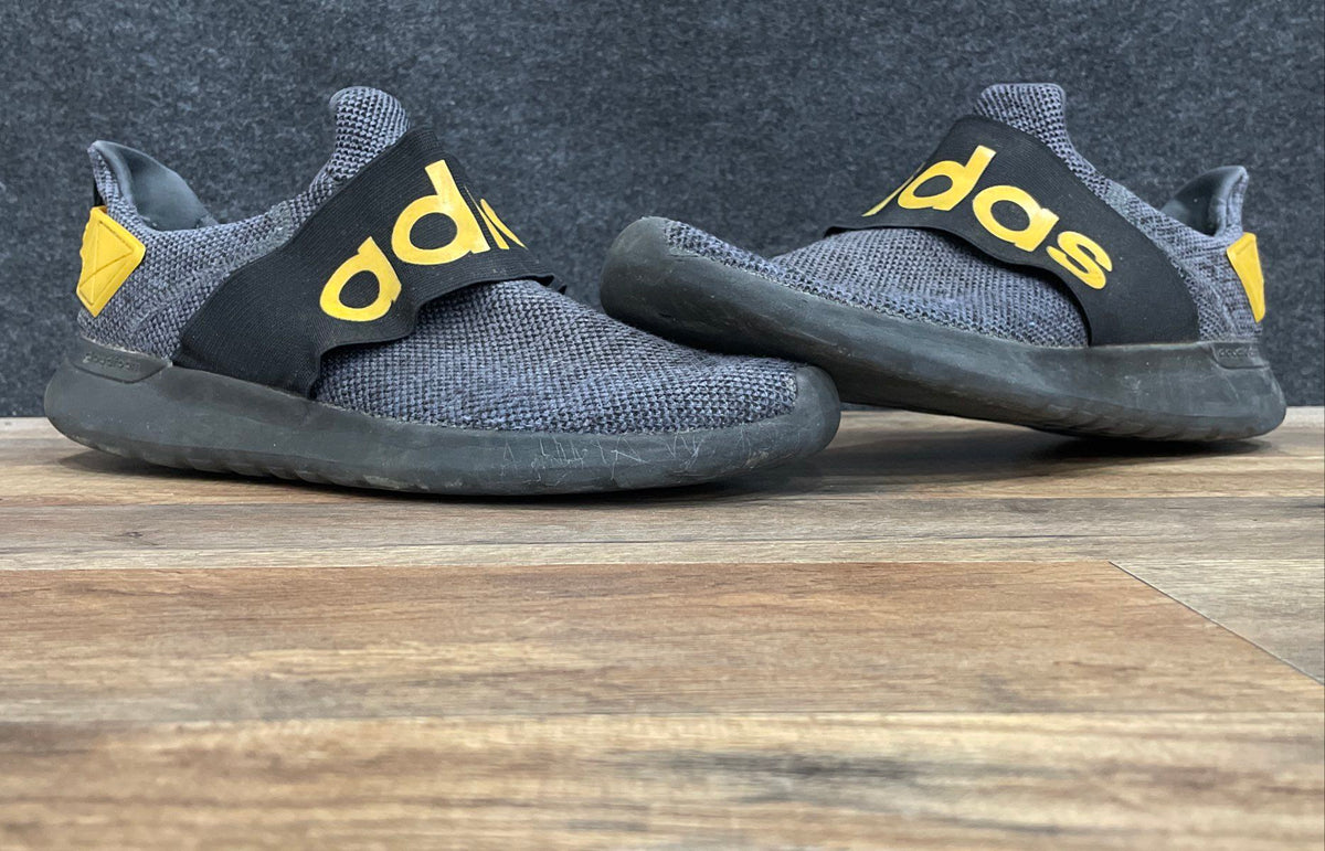 Adidas Lite Racer Adapt Cloudfoam Grey Yellow Slip-on Running Shoes Size 10.5