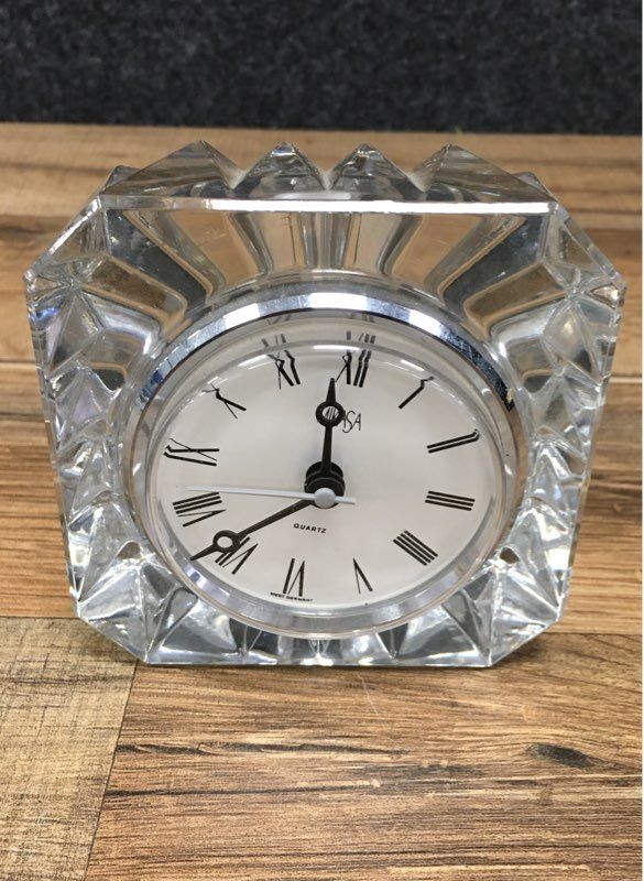 Mikasa Cut Crystal Desk Shelf Clock Vintage Quartz Austria West Germany Movement