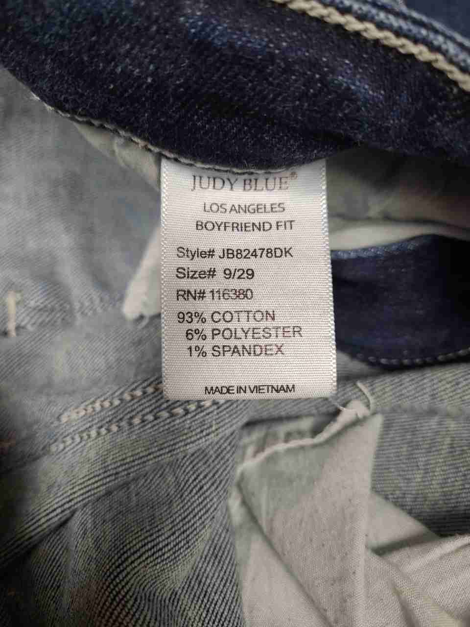 Judy Blue Women's Distressed Boyfriend Fit Dark Wash Jeans Size 9/29 JB82478DK