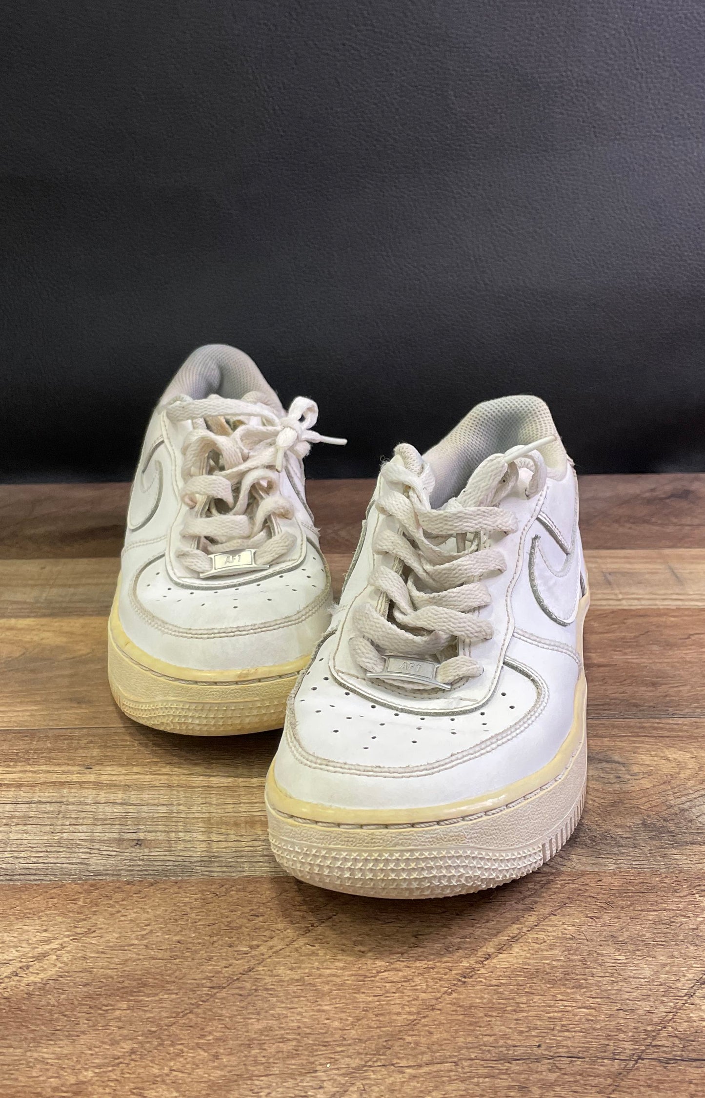 Nike Air Force 1 Low Triple White GS Sneakers 314192-117 Size 7Y