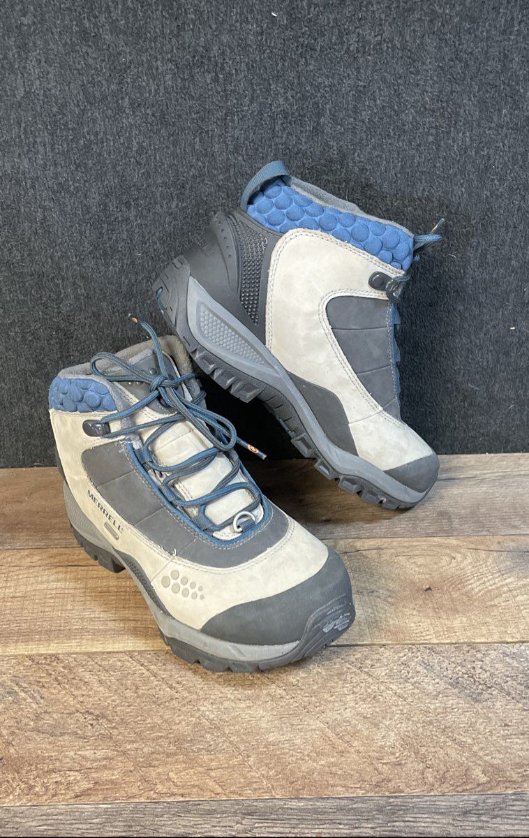 Merrell Arctic Fox 6 Waterproof Smoke Blue Winter Hiking Boots Womens Sz 6.5