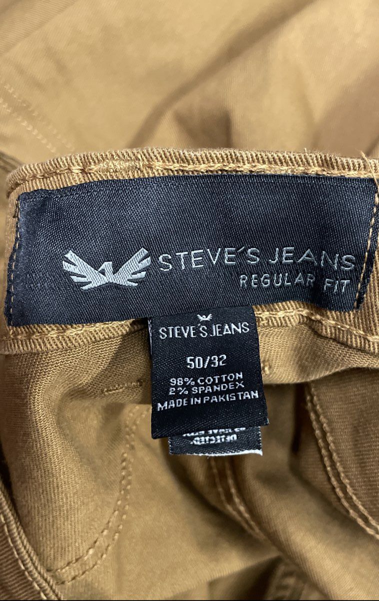 Steve's Jeans Men's Tobacco Regular Fit Comfort Stretch Cargo Jeans NWT 50/32