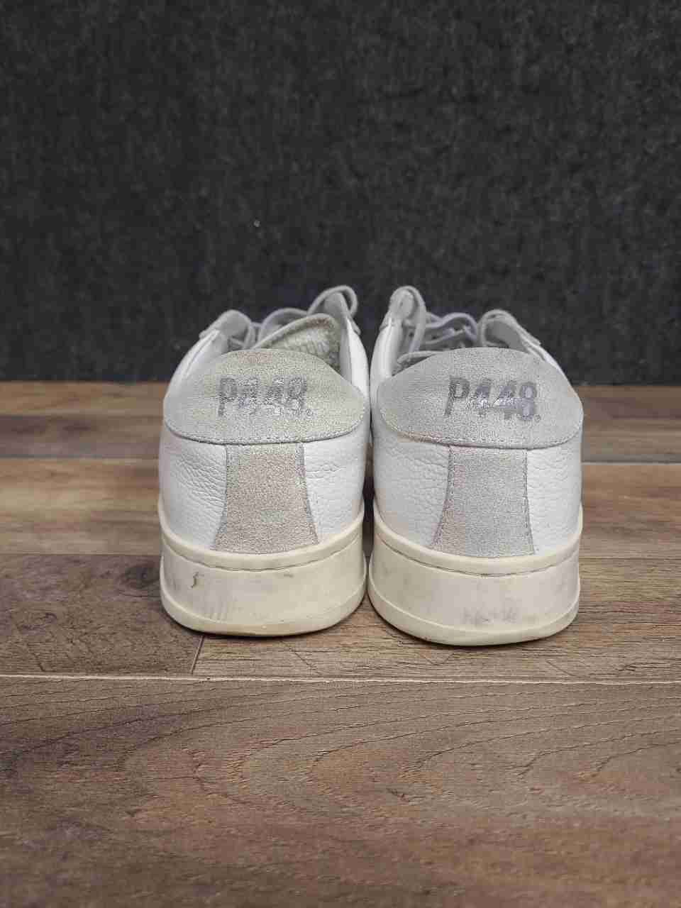 P448 Jack Willer White Grey Suede Low Top Sneakers Men's Size 42 US 9.5
