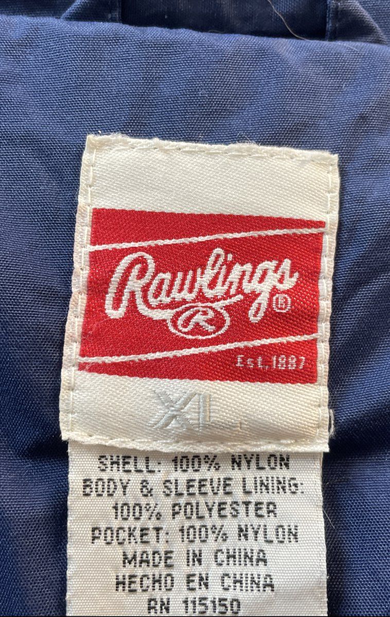 Rawlings Men's Blue 1/4 Zip WL Baseball Windbreaker Pullover Jacket Sz XL