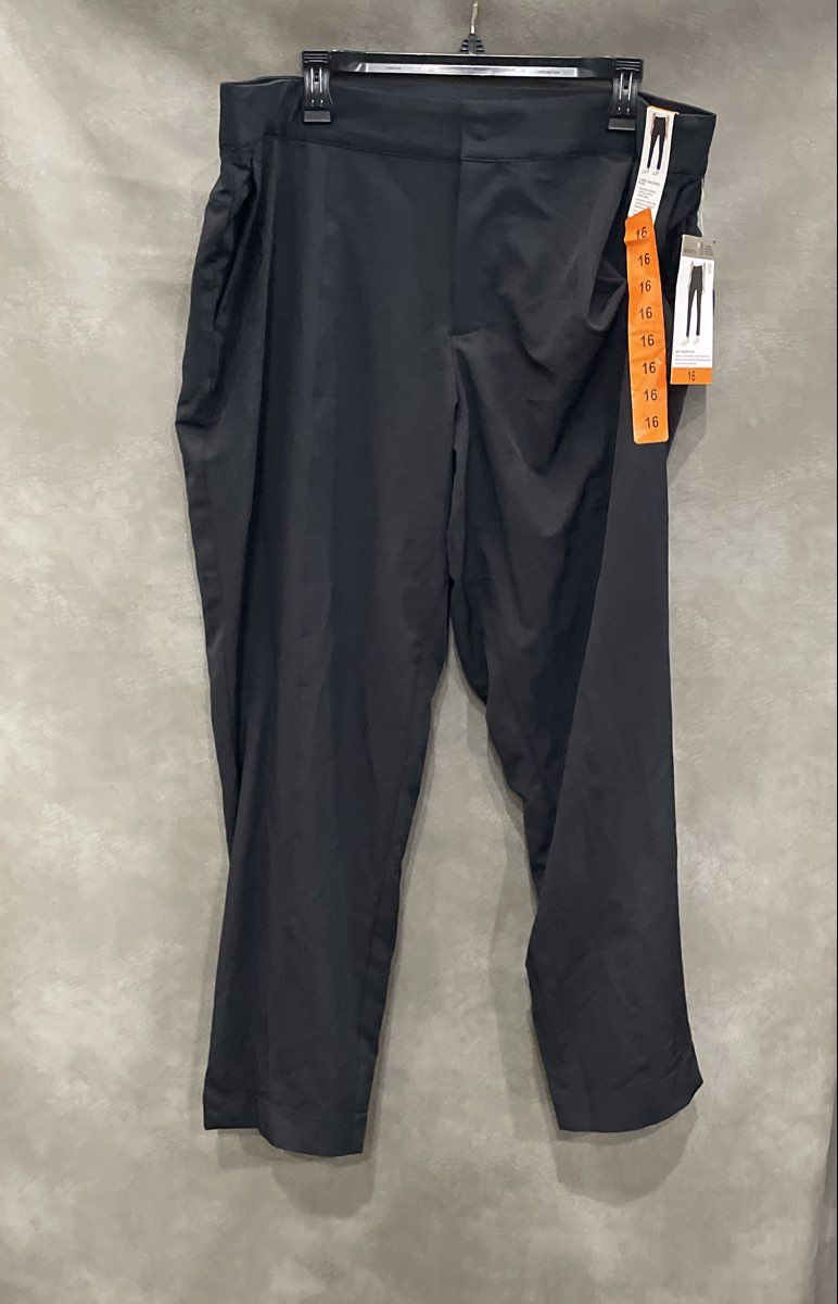 Mondetta Women's Black Lined Tailored Pants High-Rise Stretch Recycled NWT Sz 16
