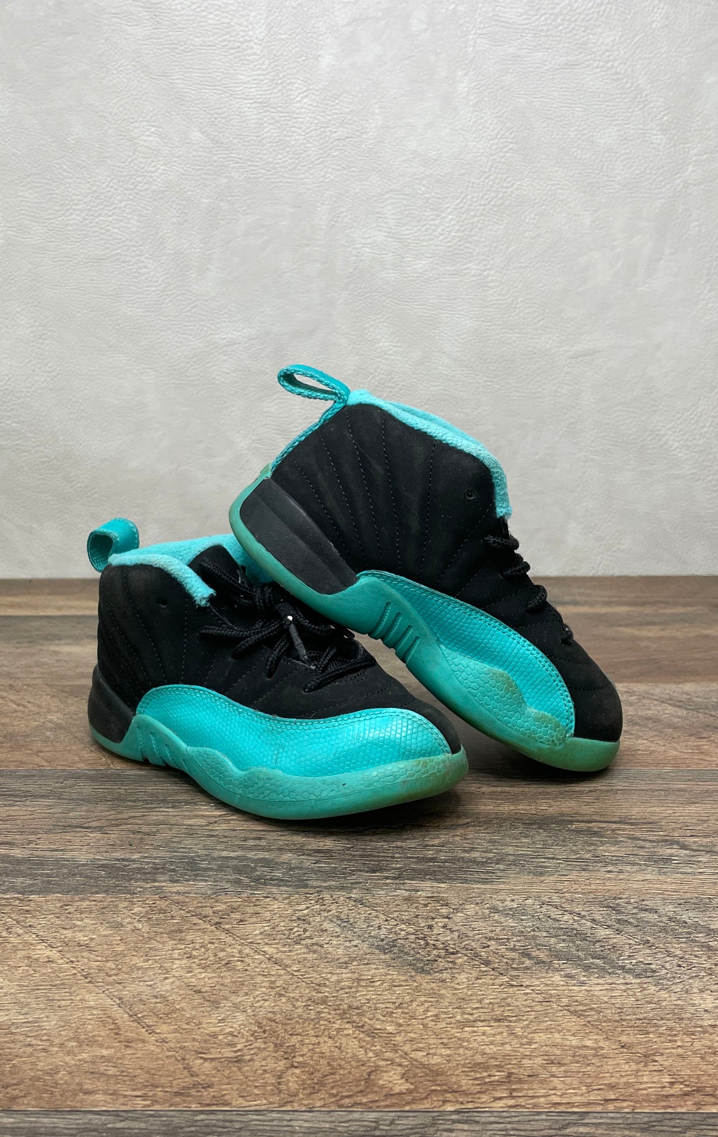 Nike Air Jordan 12 Retro Hyper Jade Black Toddler Sneakers Size 10C
