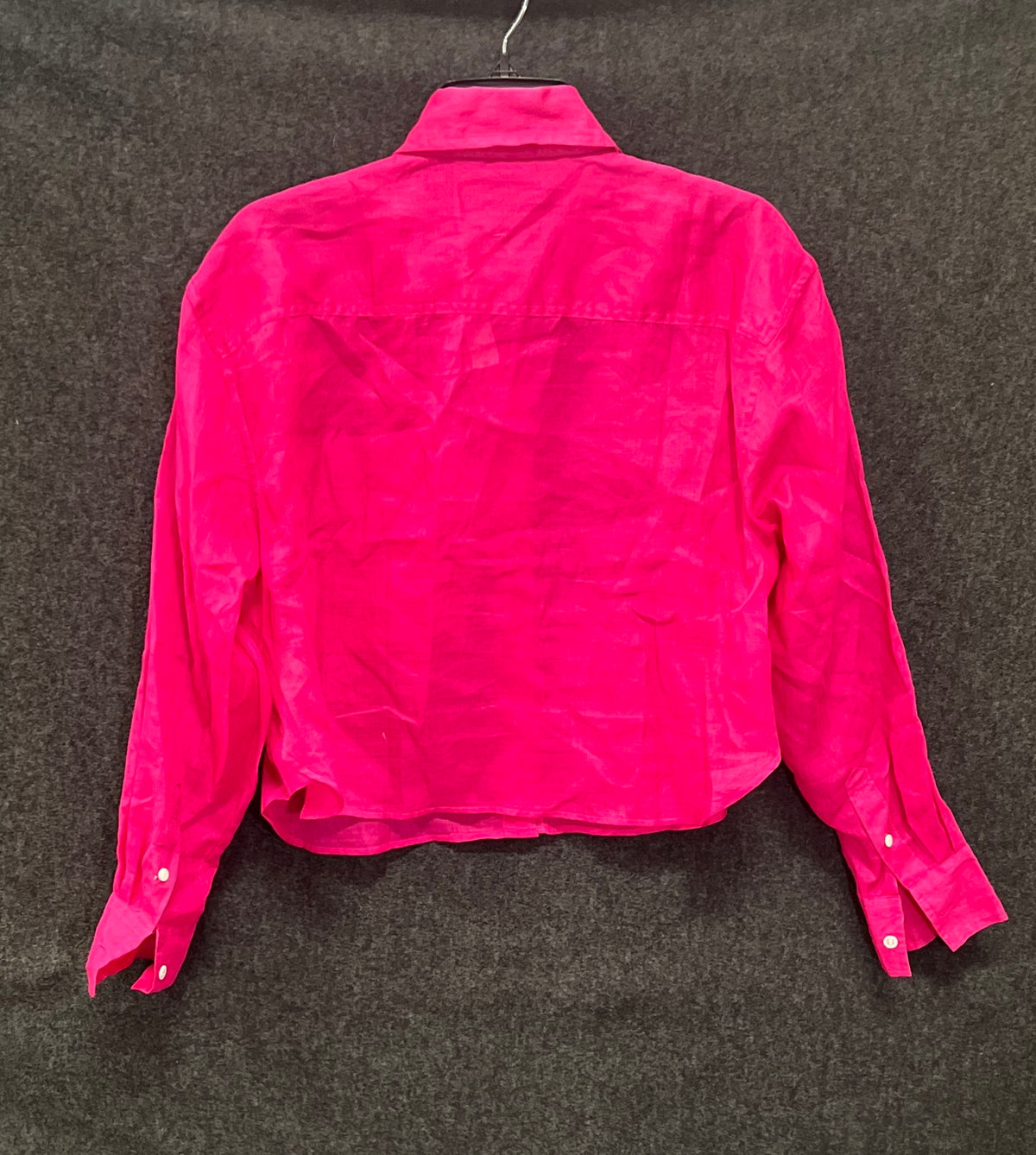 Banana Republic Women's Pink Ramie Long Sleeve Cropped Button Down Sz S NWT